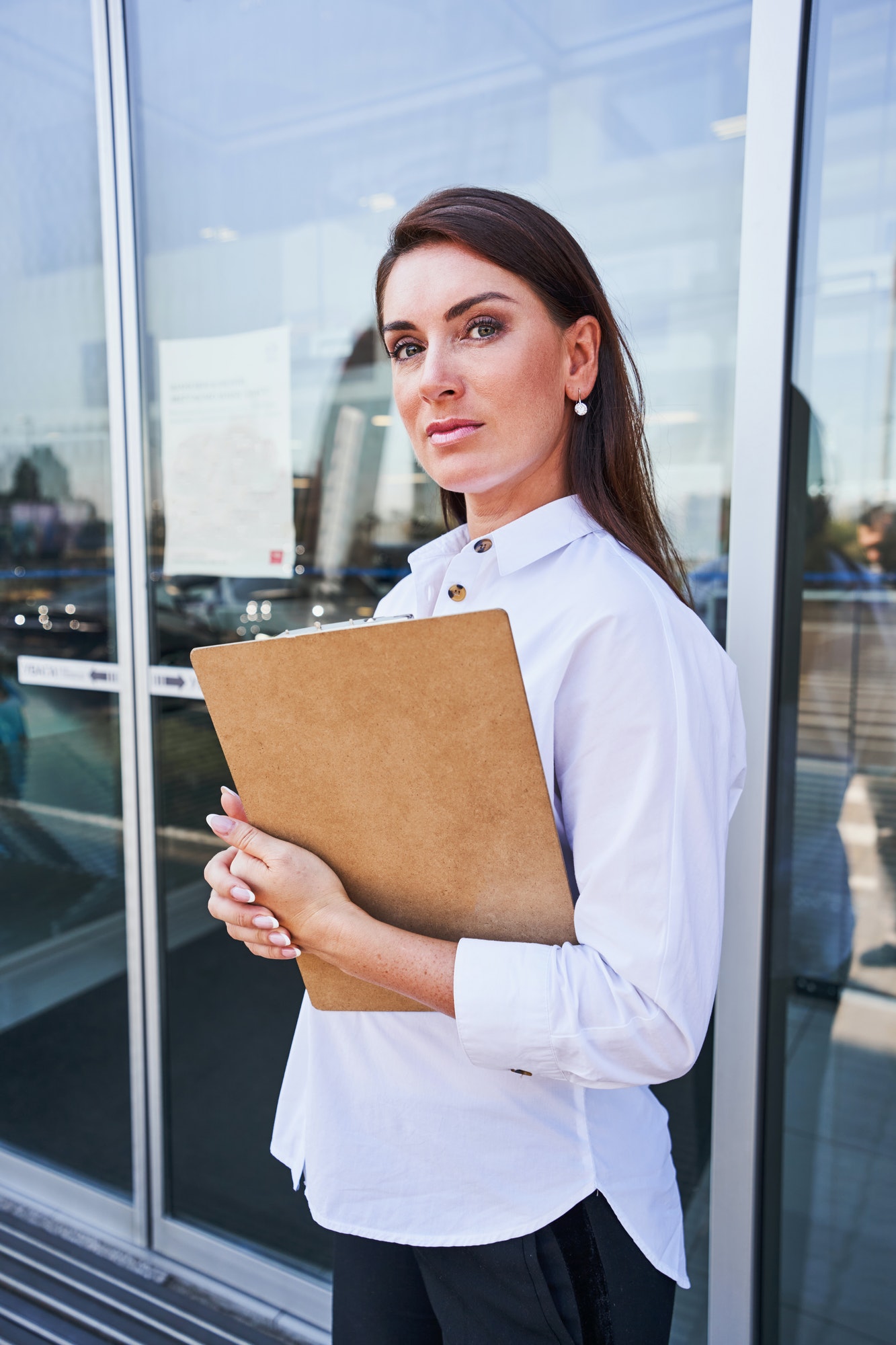 Confident woman following black and white dress code